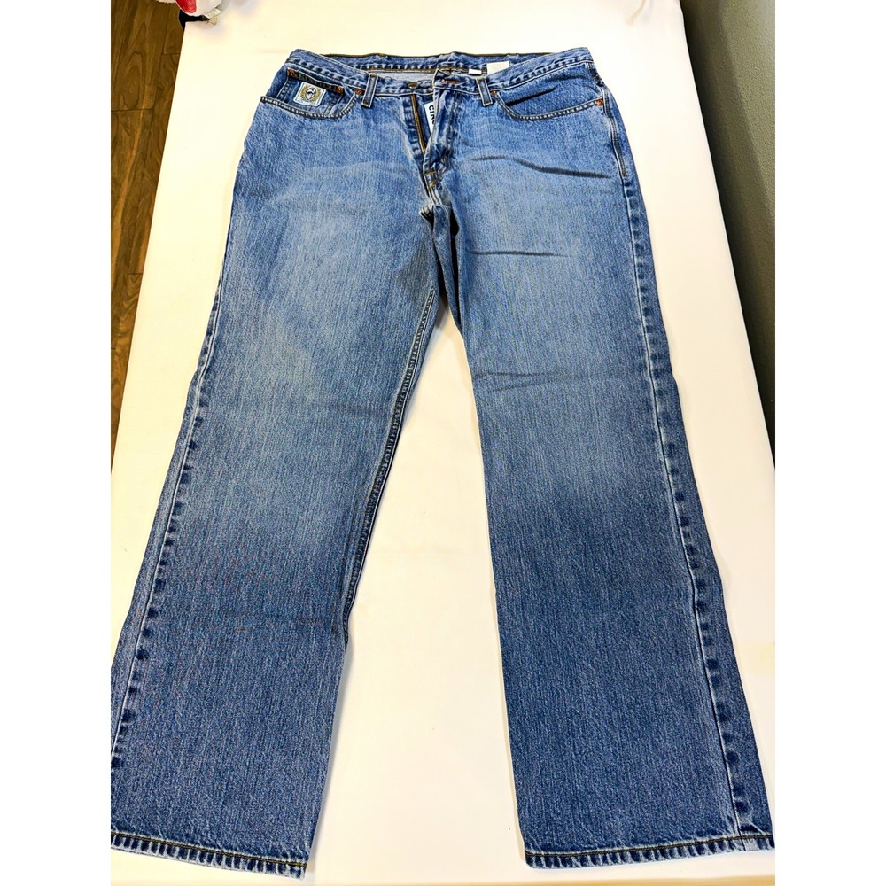 Cinch Mens White Label Relaxed Straight Jeans 36x32 Blue MB92834003 Mid Rise